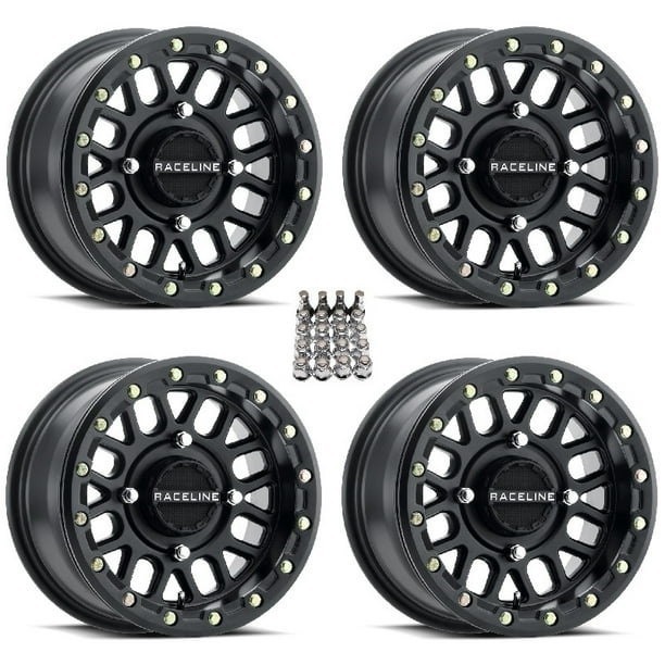 Raceline Podium Beadlock ATV Wheels/Rims Black 15" CanAm Commander