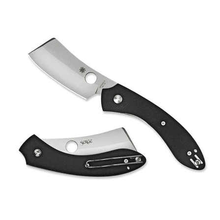 Spyderco Roc Folding 3.07" VG10 Bead Blast Cleaver Style Blade, Black G10 Handle, Liner Lock - C177GP