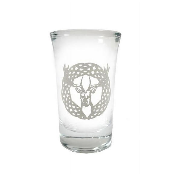 Lyoncraft SHSG01 1.5 oz Celtic Stag Engraved Shot Glass
