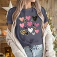 thumbnail image 5 of Njagoc3 Womens Pink Heart-Print Womens Short Sleeve T-Shirt - Graphic, Multi-Color, Casual & Valentine's, 5 of 6