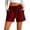 Wine, variant on Diufon Womens Linen Shorts Plus Size High Waist Drawstring Shorts Summer Beach Vacation Shorts with Pockets