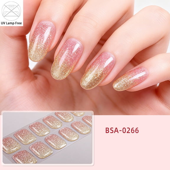 UV-Free Gel Nail Art Stickers, Waterproof Hot Stamping, Icy Clear, No-Bake Nail Polish Film, BSA-0266