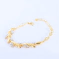 thumbnail image 3 of Pulsera ajustable con hojas doradas y diamantes. Joyas europeas y americanas, 3 of 6