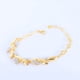 thumbnail image 4 of Pulsera ajustable con hojas doradas y diamantes. Joyas europeas y americanas, 4 of 6