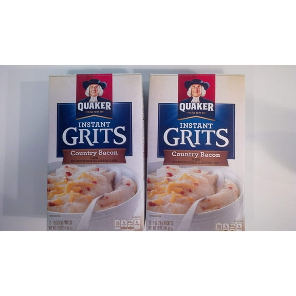 Quaker Instant Grits Country Bacon Flavor 12 Oz ( 2 Boxes)
