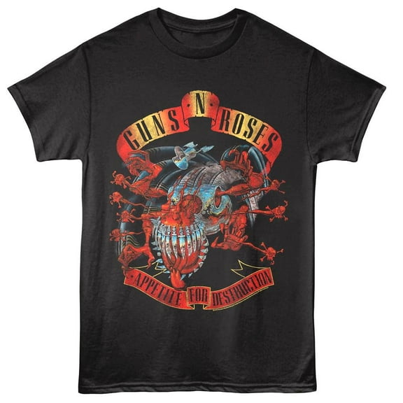 Guns N Roses Appetite Uncensored Men's T Shirt (Black, Adult6XL)