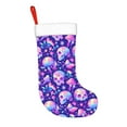 thumbnail image 2 of Balery colorful mushroom Skull rainbow Pattern Christmas Stockings with Initials, 18" Large Knit Christmas Stocking,Xmas Stocking for Kids, Holiday and Family Stocking, 2 of 7