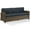 Brown and Navy, variant on Afuera Living Modern Polyester Fabric Patio Sofa in Brown/Navy