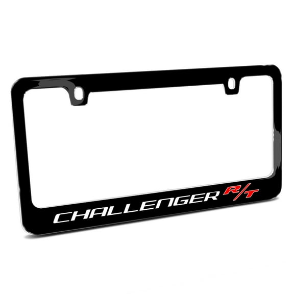 Dodge Challenger R/T UV-LED Printed American-Made Black Metal License Plate Frame