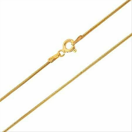 Coiled Snake Pendant - Gold Tone over Sterling Silver Italian 1mm Snake Chain Necklace for Pendants 18 Inches