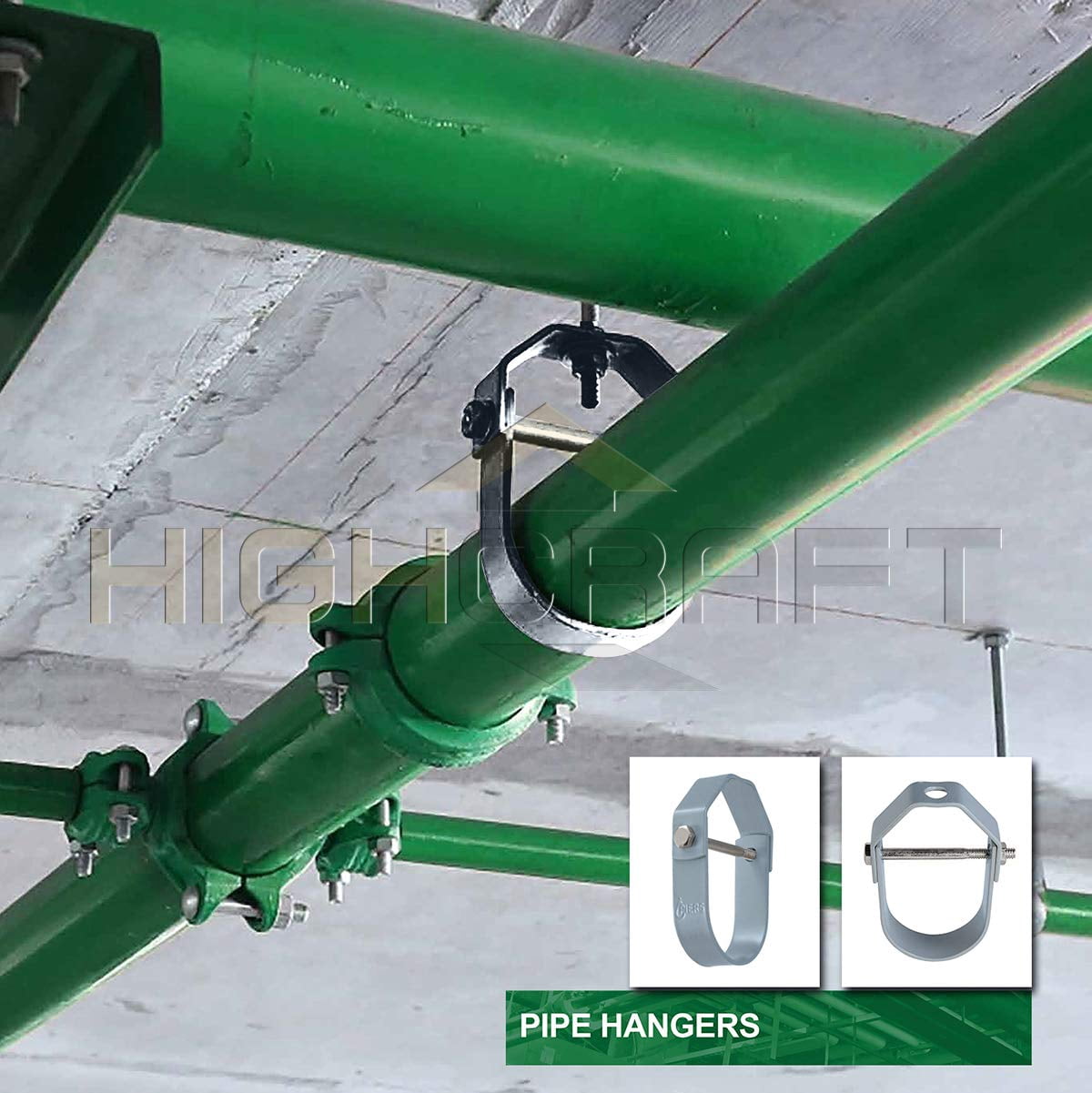 Highcraft 1-1/2" Clevis Hanger for Vertical Pipe Support Steel (10-Pk)