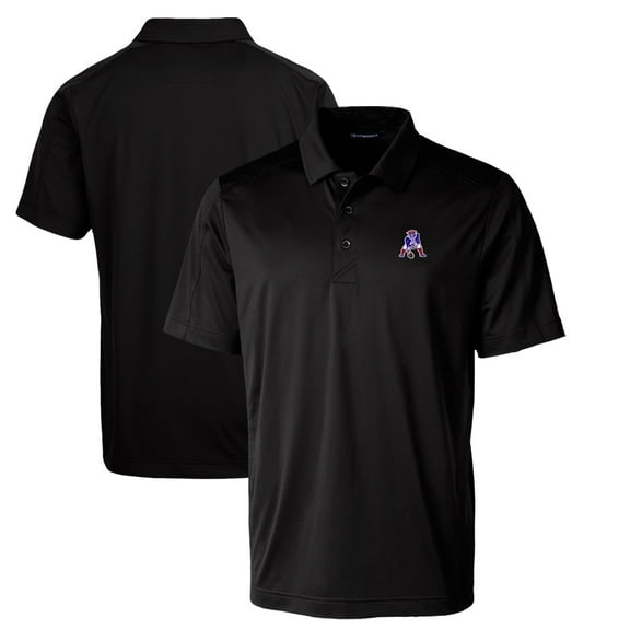 Men's Cutter & Buck Black New England Patriots Throwback Logo Big & Tall Prospect Textured Stretch Polo