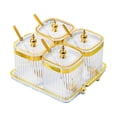 thumbnail image 3 of GROWTH TANK Divided Dried Fruit Plates Nuts Storage Tray Multipurpose for Cafe Shop Home Clear 4 Grids, 3 of 9