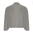 thumbnail image 4 of LEKODE Women Open Front Glitter Cropped Outer Shrug, 3/4 Sleeve Daily Casual Party Wear A Gray S, 4 of 4