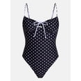 thumbnail image 5 of No Boundaries Polka Dot Underwire One Piece Swimsuit, Women's XXS-XXL, 5 of 5
