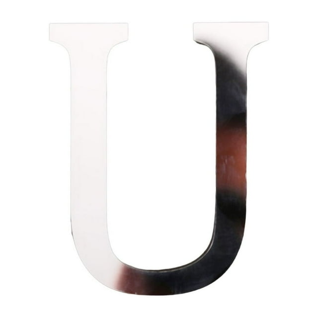 2Pcs Letter Ornament Waterproof Removable Silver-plated 3D Mirror Surface Acrylic Decal for Wedding