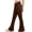 Brown, variant on FDDMis Girl's Flare Pants Teen Tween Kids Fall Winter V Waist Bottoms Girls Wide Leg Pants Stretch Knit Fabric Slim Fit Bell Bottom Comfy Daily Wear Pants for Girls