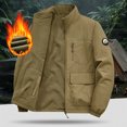 thumbnail image 4 of Jerdar Men's Fashion Fall and Winter Windproof and Waterproof Double-sided Wear Washed Cotton-padded Jacket with Long Sleeve Pocket Zipper Jacket Coat., 4 of 5