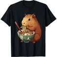 thumbnail image 1 of Capybara T-Shirt Anime Manger des Ramen Nouilles - comme sur l'Image - 2TG, 1 of 4