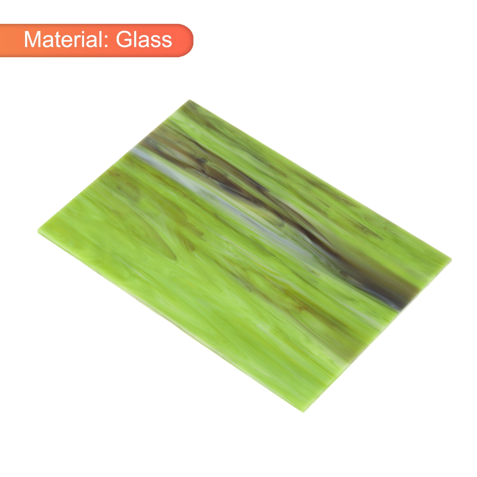 Uxcell 2Pcs Stained Glass Sheet Mosaic Tile Stained Glass Sheets for Crafts DIY Art Project Army Green