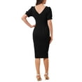 thumbnail image 3 of INSPIRE CHIC Women's Ruffle Bodycon Split Wear To Work Midi Dresses, 3 of 4