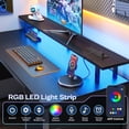 thumbnail image 6 of Amadwell 47" Gaming Computer Desk with LED Lights, Power Outlets, Home Office Writing Desk with 4 Drawers, Black, 6 of 9