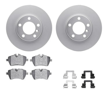 Dynamic Friction Company Front Geospec Brake Rotors with 5000 Euro Ceramic Brake Pads includes Hardware 4612-32010