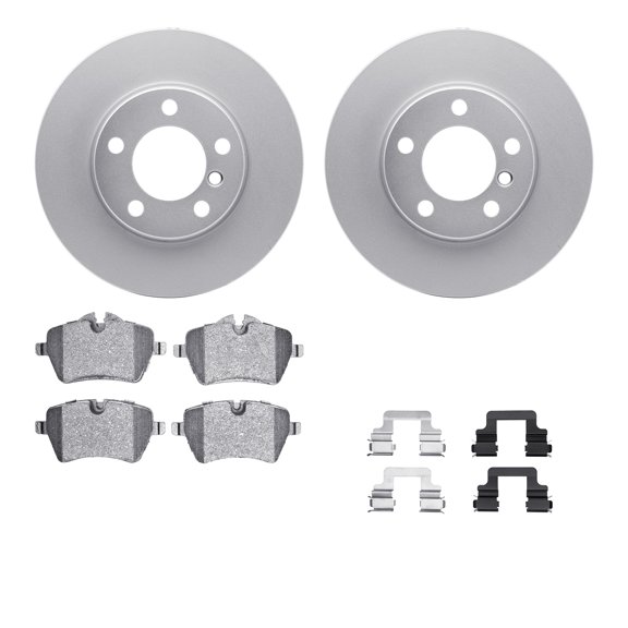 Dynamic Friction Company Front Geospec Brake Rotors with 5000 Advanced Brake Pads includes Hardware 4512-32039