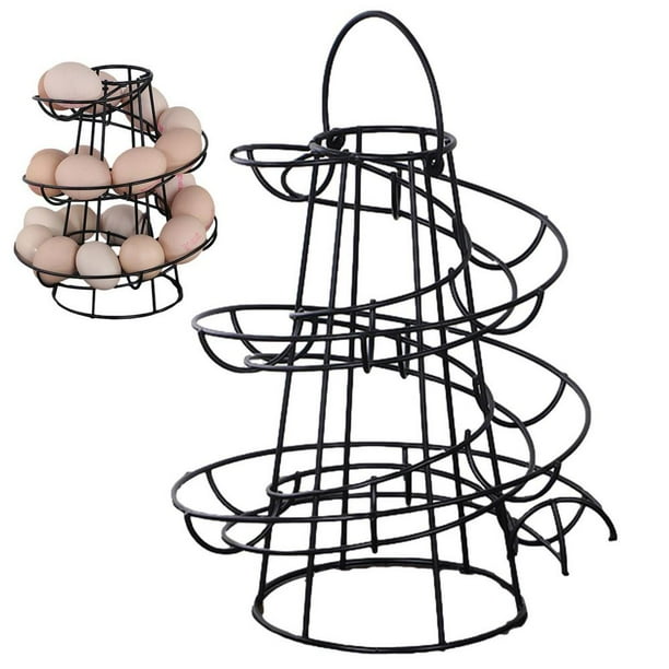 Vokewalm Metal Egg Holder Creative Spiral Egg Rack Egg Display Rack Eggs Organizer Shelf Egg