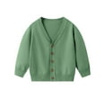 thumbnail image 2 of ATOGUTA Sweater For Boys Button Down Long Sleeve Kids School Uniform Fall Jacket Size 2T-8, Green, 2 of 5