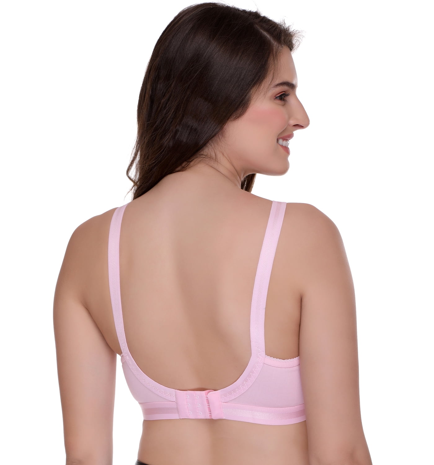 Sona Women's Perfecto Cotton Full Coverage Plus Size Non-Padded Wirefree Everyday Bra(30F_Pink)