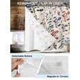 thumbnail image 5 of No Hook Shower Curtain with Snap-in Liner, Grey Red Botanical Waterproof Fabric Bathroom Curtains, Rustic Country Spring Floral Summer Leaf Bath Curtains & Mesh Top Window 66"x72", 5 of 9