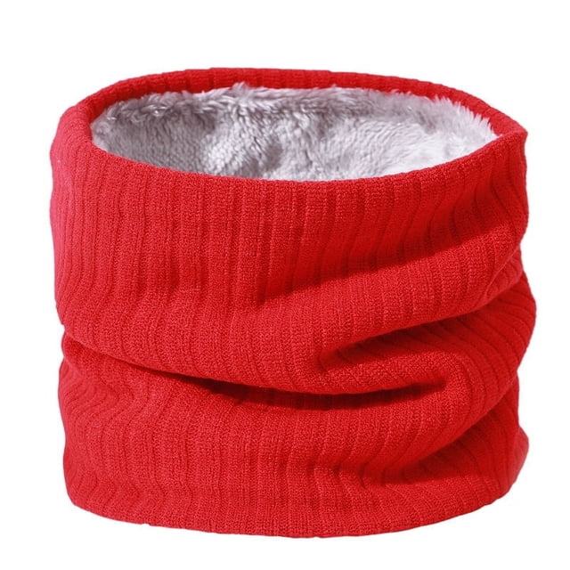 Xiao Hua Polaina de cuello de punto de invierno para hombre y mujer, bufanda resistente al viento, color rojo