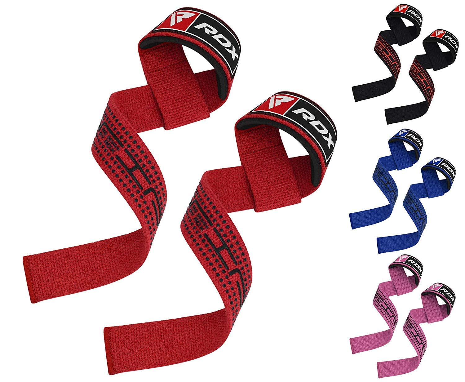 RDX Weight Lifting Straps Pair Padded Wrist Support Non Slip Flex Gel