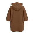 thumbnail image 5 of Bigetiay Hoodie Women Relaxed Fit Short Sleeve Hooded Sweatshirt for Summer V Neck Pullover Top Women Sweatshirt Coffee Hoodie Women, Size S, 5 of 5