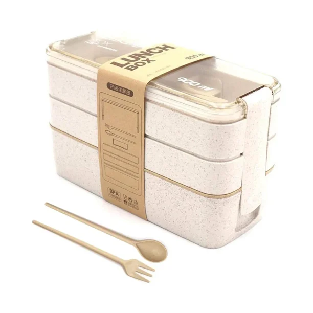 Fiambreras para niños con juego de cajas de plástico con divisores, palillos, almacenamiento de alimentos para alimentos saludables, cajas bento aptas para microondas y lavavajillas para
