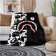 thumbnail image 1 of Fashion Bape Flannel Throw blanket Children and adults Gift Fluffy Fleece blanket for Bedroom Bed Sofa Travel Camping Washable, 1 of 4
