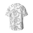 thumbnail image 4 of Goofa Hand Drawn Snake Printed Men's Casual Short-sleeved Shirt,Lightweight Breathable Button-down,Summer Casual men's top,Versatile Fashion shirt-4X-Large, 4 of 7