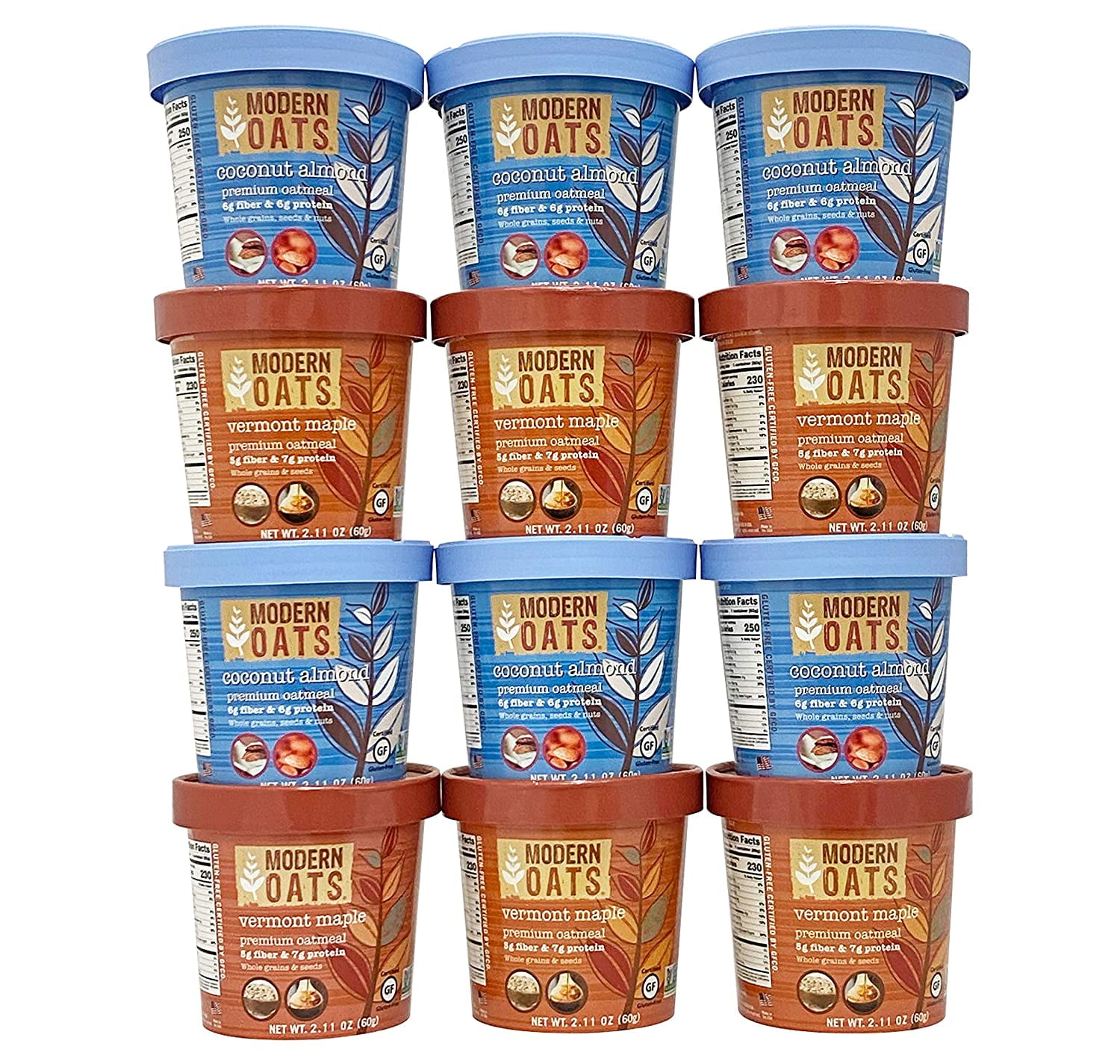 Modern Oats Oatmeal Cups Variety Pack, Coconut Almond & Vermont Maple