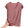 thumbnail image 1 of Taqqpue Chemises de Nuit Grande Taille pour Femmes - Hauts de Pyjama pour Femmes, Col Rond en Modal Rayé Sans Manches TG-5TG, 1 of 9