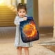 thumbnail image 3 of Mochila azul estampada para estudiantes, casual, de alta capacidad, mochila deportiva, para hombres y mujeres, 3 of 6
