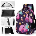 thumbnail image 4 of Cartoon Kirby Backpack Multipurpose Daypack Large Capacity Student Schoolbag Satchel Bookbag Rucksack Travel Laptop Bag With Pockets, 4 of 6