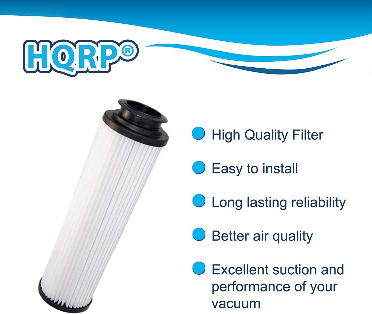 HQRP 2-Pack HEPA Filter for Hoover EmPower Bagless; TurboPower Bagless; Turbo 4600 Upright Vac