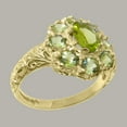 thumbnail image 2 of LBG British Made 10k Yellow Gold Natural Peridot Womens Engagement Ring - 33 size options - Size 4.75, 2 of 8