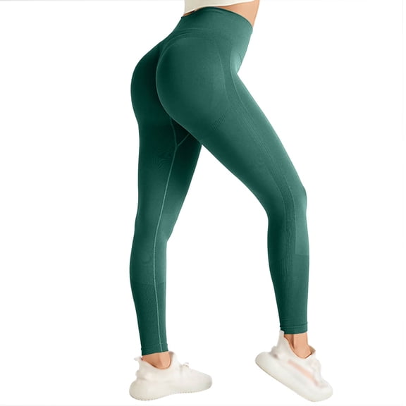 3D Metabolic Booster Leggings-3D Anti-Cellulite Compression Leggings for Women, High Waist Scrunch Butt Yoga Pants Dark Green M