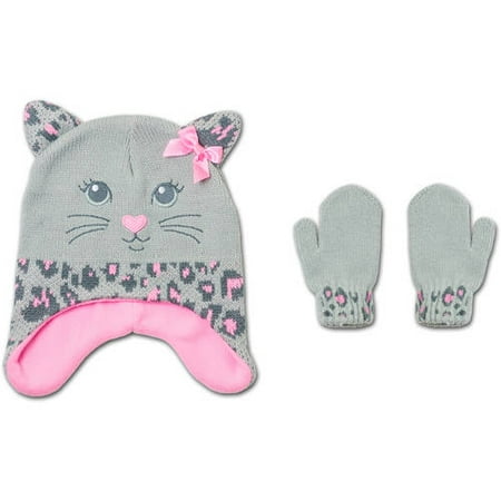 Healthtex Baby Toddler Girl Novelty Critter Hat and Mitten Accessory Set