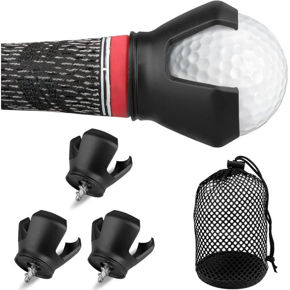Golf Ball Retriever 3-Prong Golf Ball Picker Upper Golf Ball Grabber with Screw, Ball Retriever Tool for Putter Golf Accessories for Men Great Present for Golfer Dad 1 Mesh Bag Included(3 Packs)