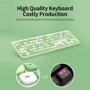 Mofii 666 Wireless Keyboard Mouse Combo,2.4G Colored keyboard ,110 Key Cute Keyboard Mouse Set with Round Punk Keycaps for Girl Light Brown