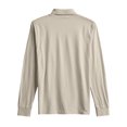 thumbnail image 6 of Hearthz S-4XL Men’s Polo Shirts V-Neck Collared Long Sleeve Shirts for Men Work Big and Tall Mens Solid Color T Shirts Khaki L, 6 of 7