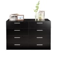 thumbnail image 3 of Gzxs 8 Drawer Dresser for Bedroom, Industrial Wood Dresser Wide 8 Chest of Drawers, Wooden Storage Organizer Dresser (Black), 3 of 10